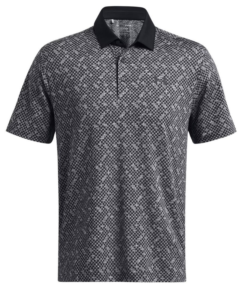Under Armour Playoff 3.0 Check Jacquard men's polo, black/white