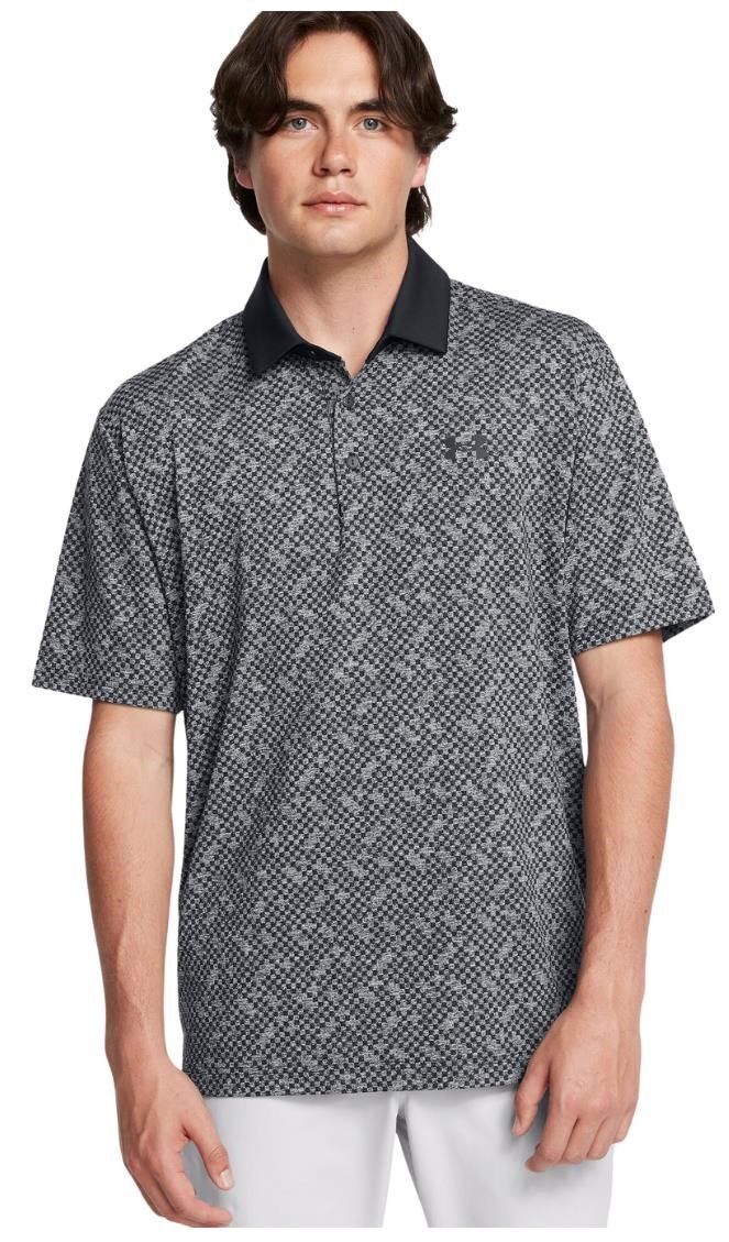 Under Armour Playoff 3.0 Check Jacquard men's polo, black/white