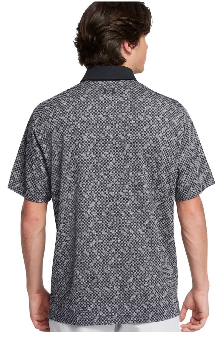 Under Armour Playoff 3.0 Check Jacquard men's polo, black/white