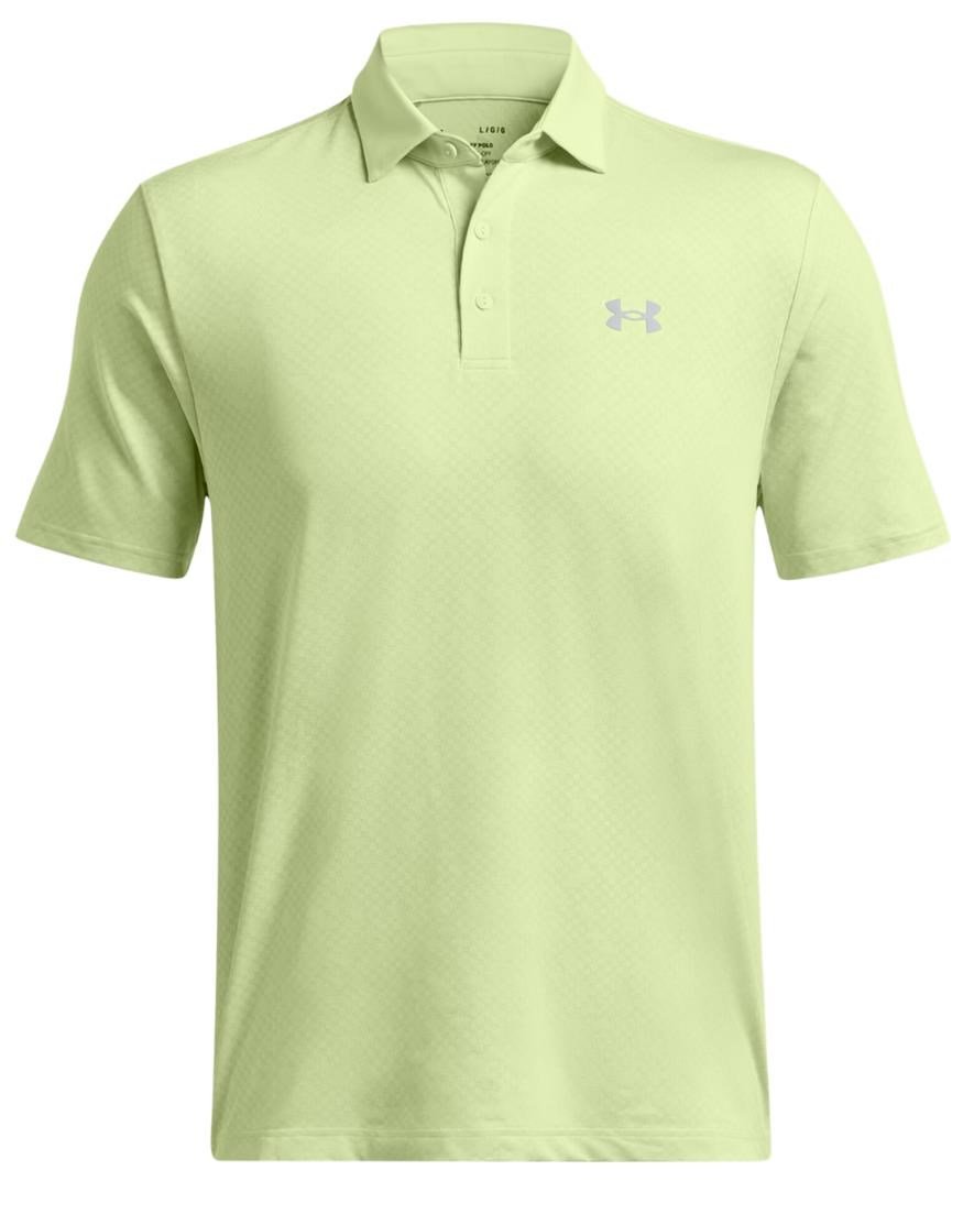 Under Armour Playoff 3.0 Check Jaquard men's polo, retro green/white/forest green