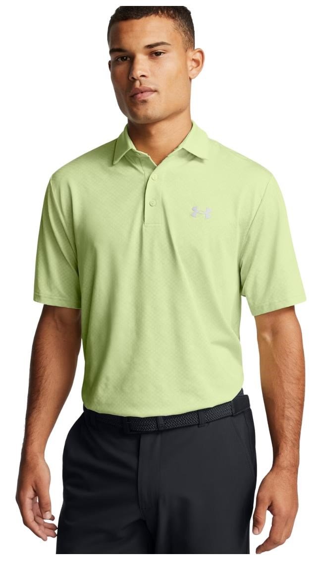 Under Armour Playoff 3.0 Check Jaquard men's polo, retro green/white/forest green