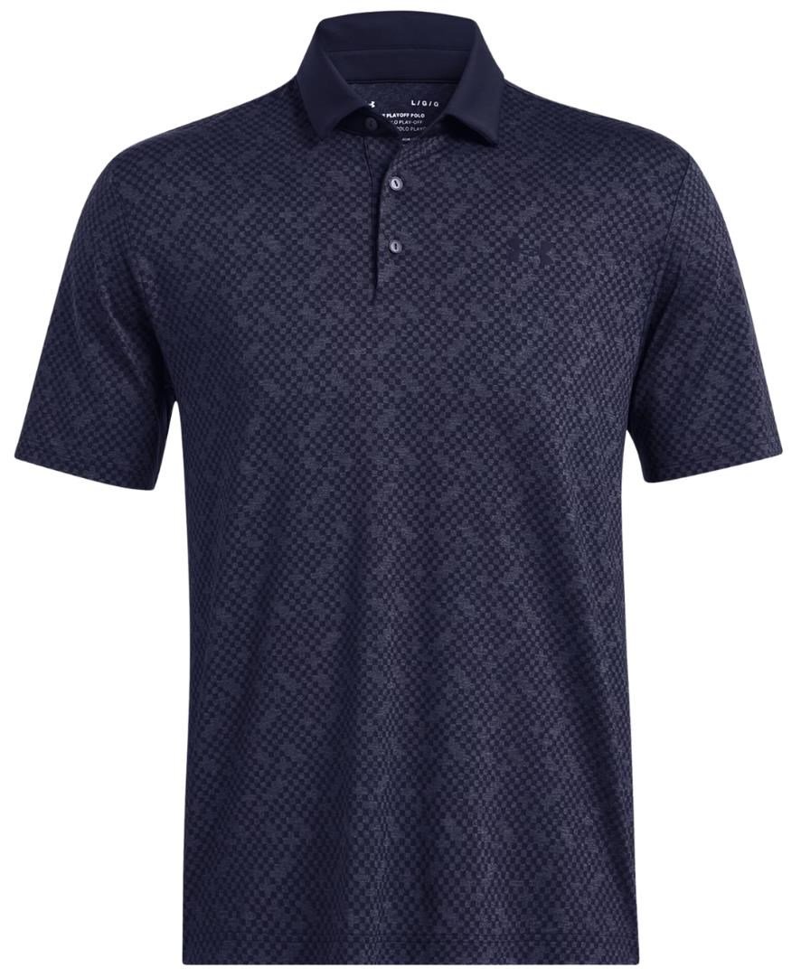 Under Armour Playoff 3.0 Check Jacquard men's polo, midnight navy