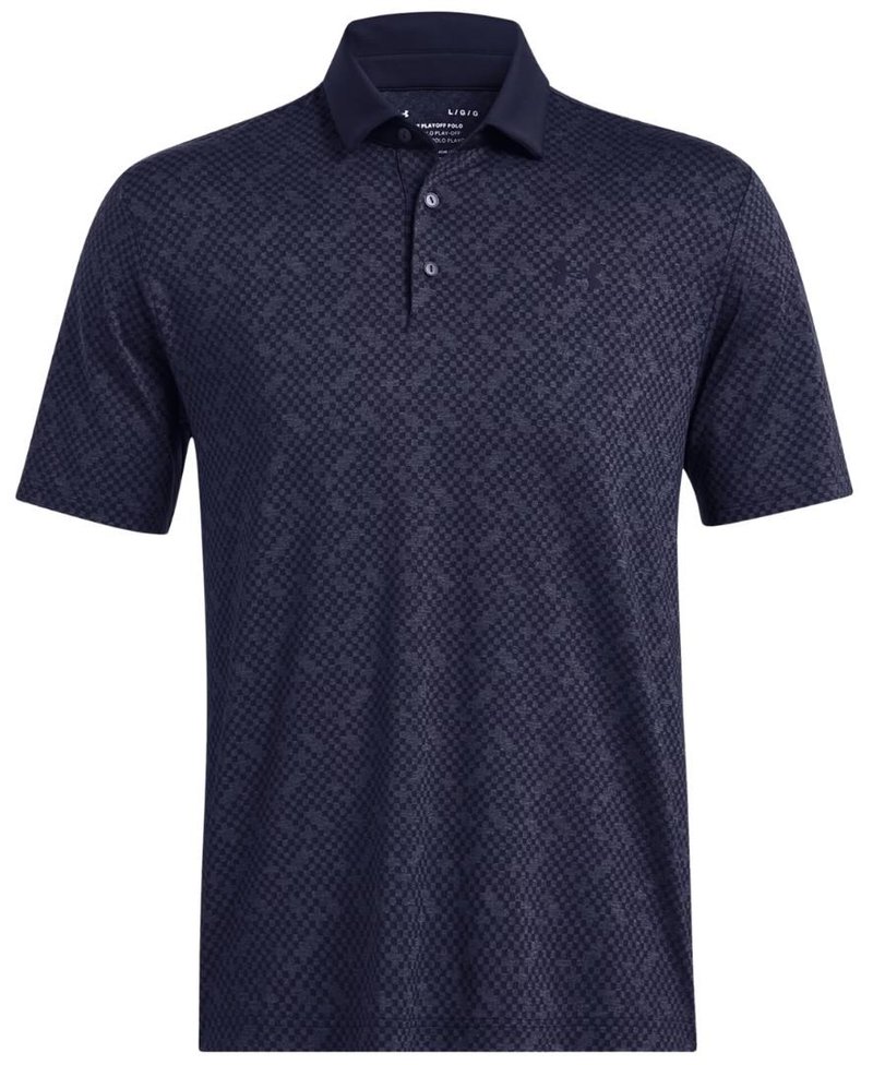 Under Armour Playoff 3.0 Check Jacquard men's polo, midnight navy