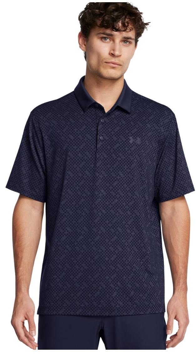 Under Armour Playoff 3.0 Check Jacquard men's polo, midnight navy