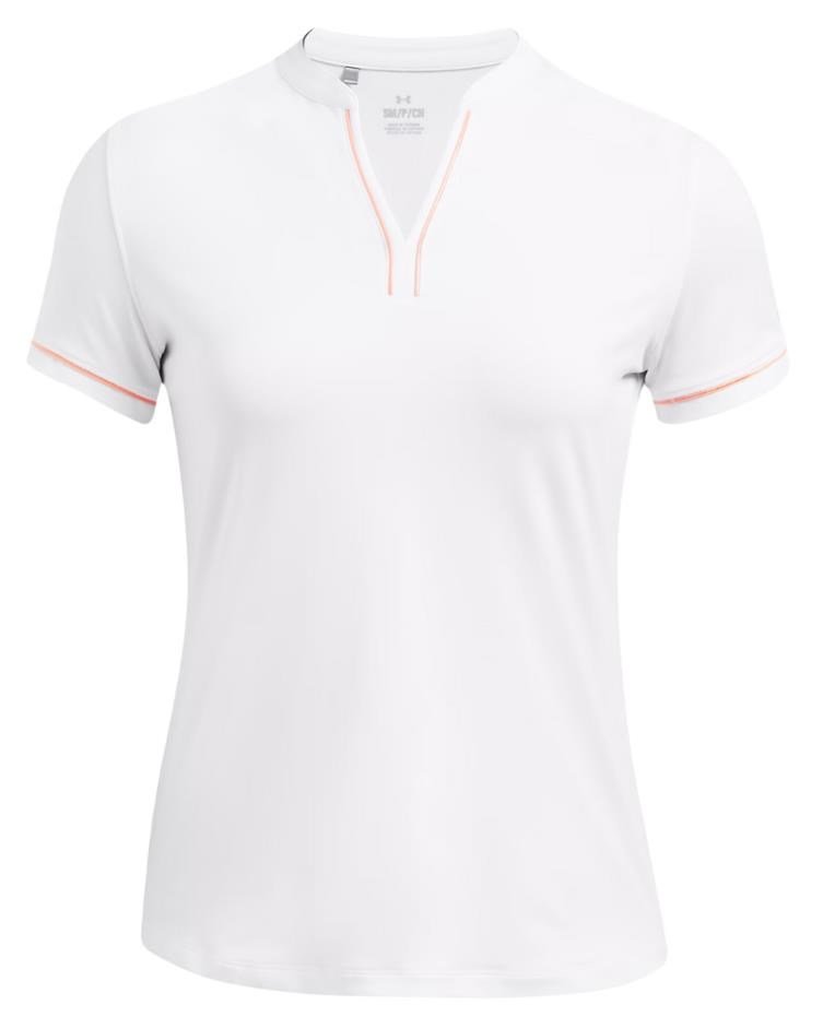 Under Armour Playoff 3.0 Novelty women's polo, white/flarer orange