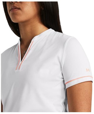 Under Armour Playoff 3.0 Novelty women's polo, white/flarer orange