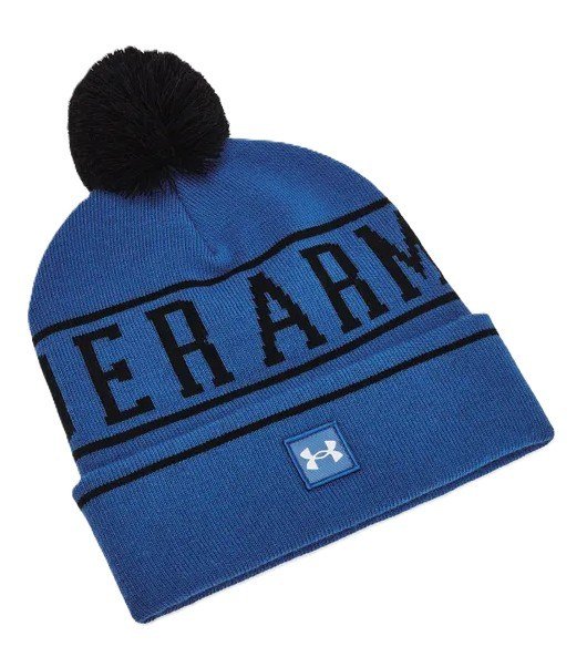 Under Armour Halftime Pom Beanie unisex winter hat, blue