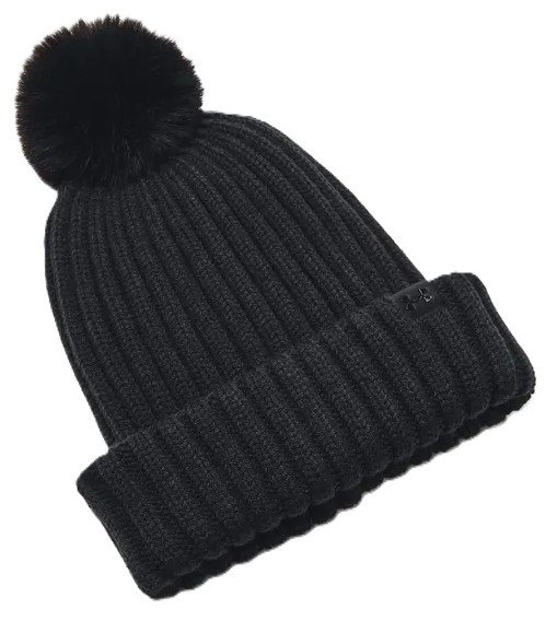 Under Armour Halftime Pom Beanie women's winter hat, black