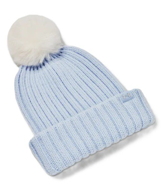 Under Armour Halftime Pom Beanie women's winter hat, blue