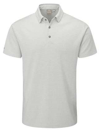 PING Halcyon Honeycomb men's polo, silver multi