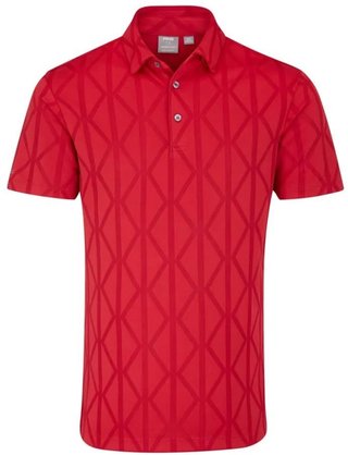 PING Lenny Jacquard men's polo, rich red