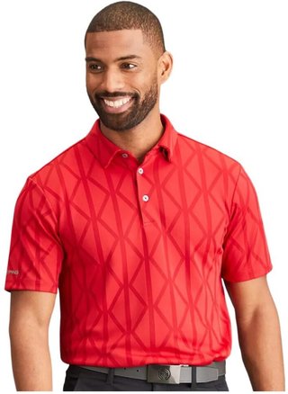 PING Lenny Jacquard men's polo, rich red