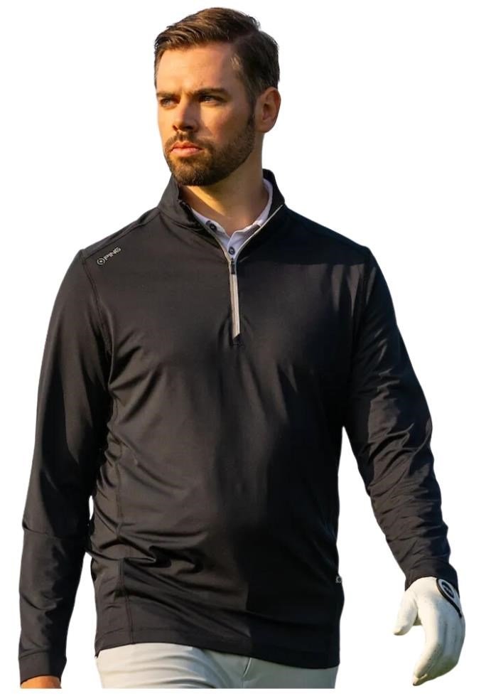 PING Latham Half Zip men's midlayer, black