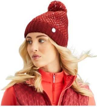 PING Oti Textured Knit Bobble women's winter hat 2024, tibetan red multi