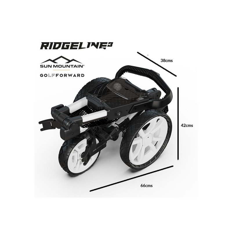 Sun Mountain Ridgeline 3 manual golf trolley, black