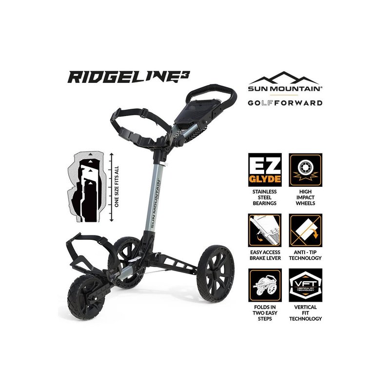 Sun Mountain Ridgeline 3 manual trolley, silver
