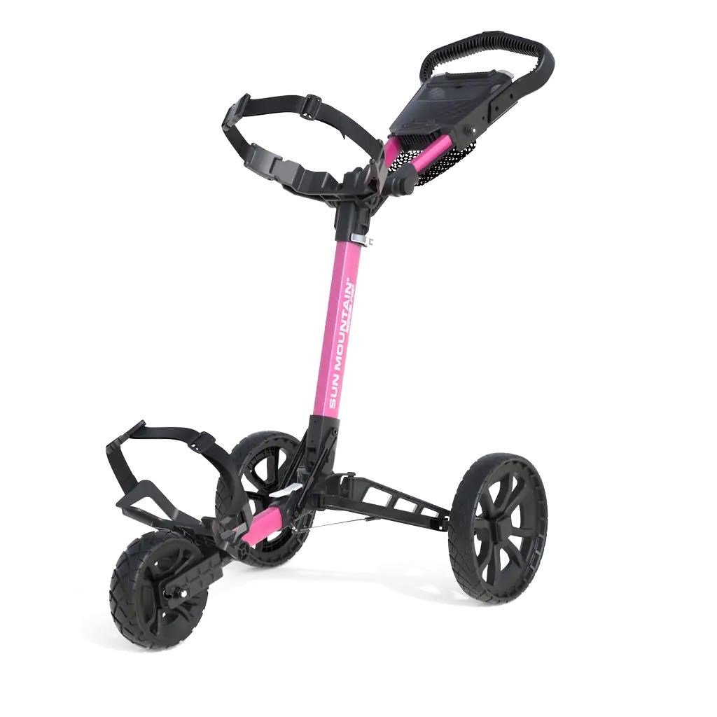 Sun Mountain Ridgeline 3 manual golf trolley, pink