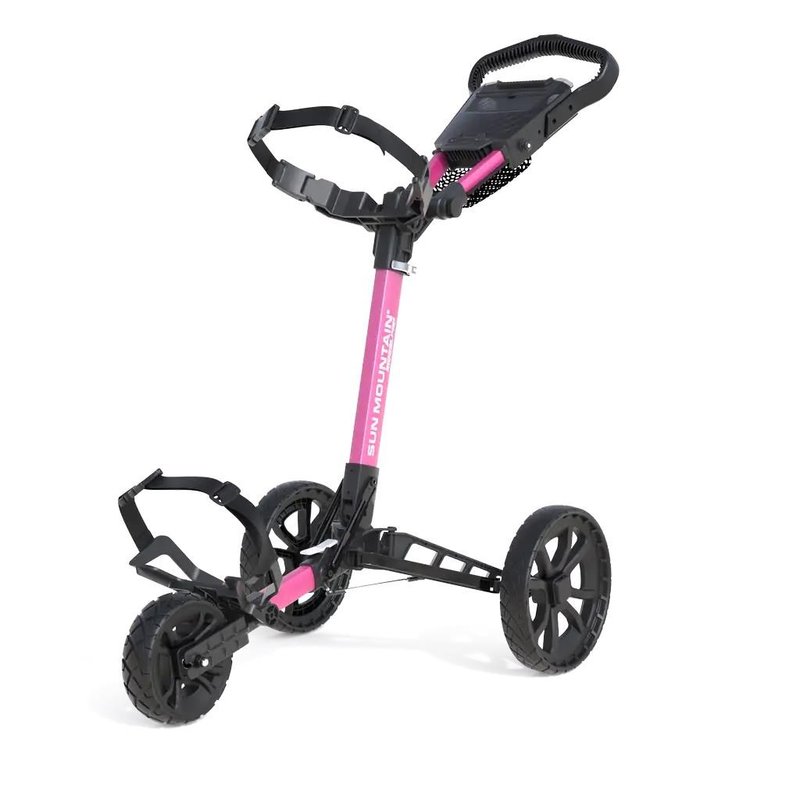 Sun Mountain Ridgeline 3 manual golf trolley, pink