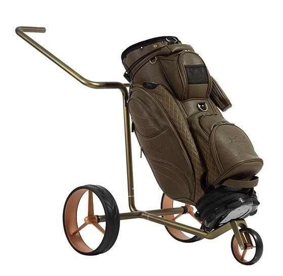 JuCad Carbon Verde Rosé manual trolley, special edition + carry bag JTT
