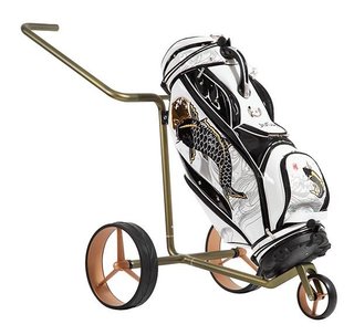 JuCad Carbon Verde Rosé manual trolley, special edition + carry bag JTT