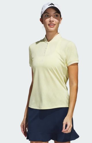 Adidas Ultimate365 Diamond Jacquard women's polo, powder yellow