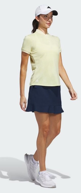 Adidas Ultimate365 Diamond Jacquard women's polo, powder yellow