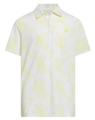 Adidas Printed Scripted junior polo, white/powder yellow