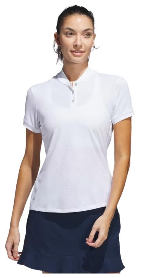 Adidas Ultimate365 Diamond Jacquard women's polo, white