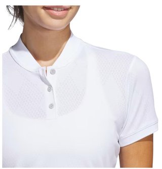 Adidas Ultimate365 Diamond Jacquard women's polo, white