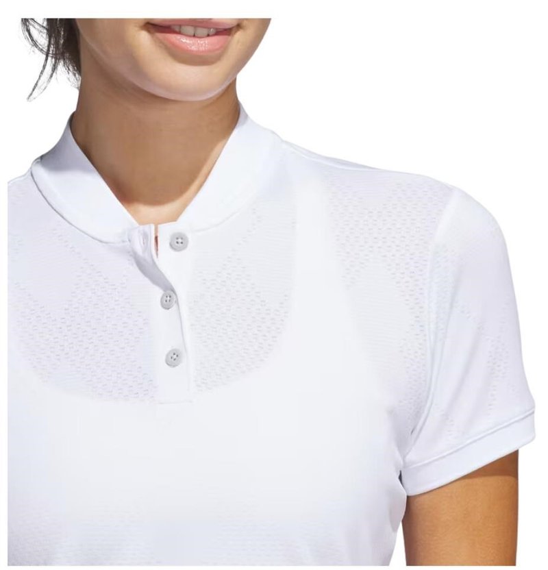 Adidas Ultimate365 Diamond Jacquard women's polo, white