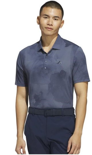 Adidas Tour Printed Mesh men's polo, collegiate navy/preloved ink
