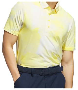Adidas Ultimate365 Tour Printed men's polo, white/powder yellow