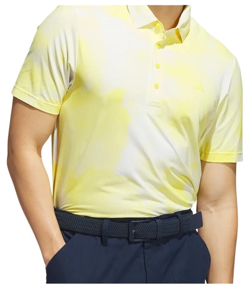 Adidas Ultimate365 Tour Printed men's polo, white/powder yellow