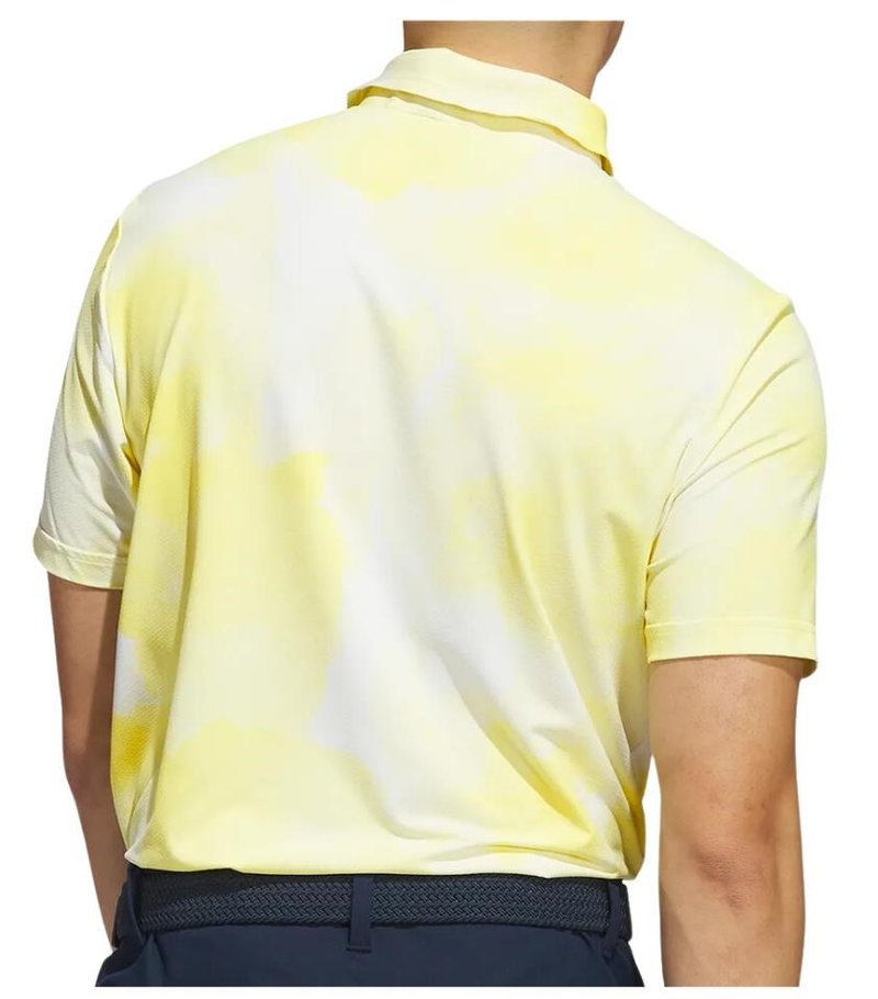 Adidas Ultimate365 Tour Printed men's polo, white/powder yellow