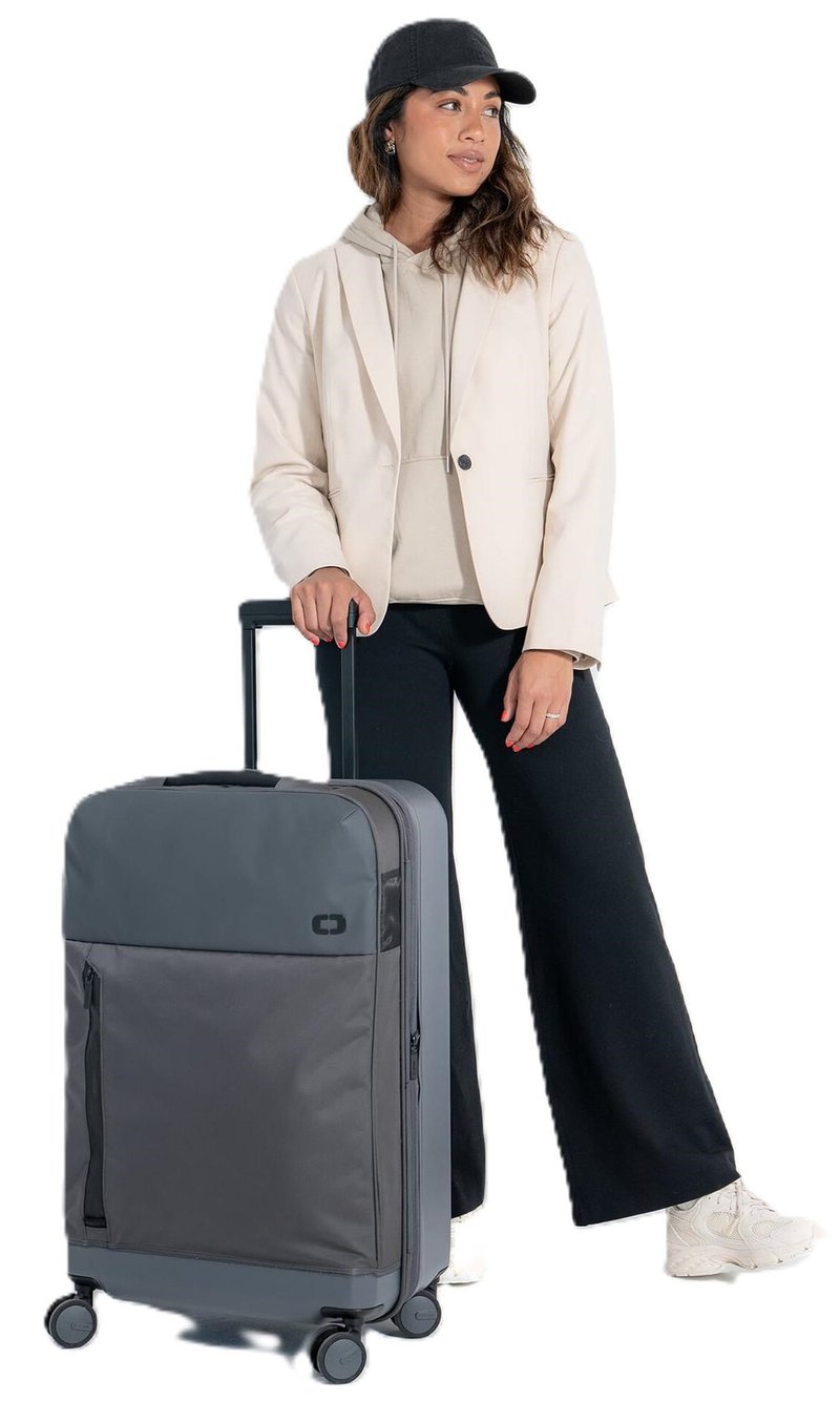 Ogio Pace Pro Hybrid Checked 72-74L travel bag, grey pinstripe
