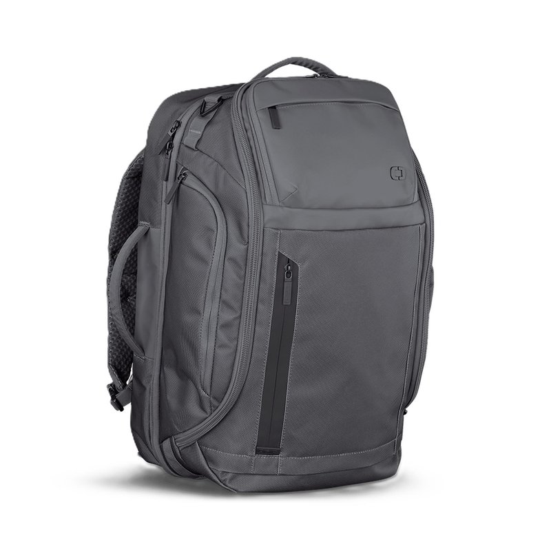 Ogio Pace Pro Max 45L Travel Pack bag, grey pinstripe