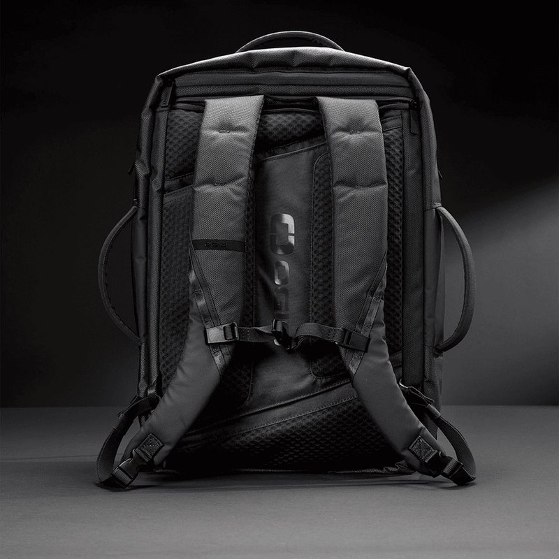 Ogio Pace Pro Max 45L Travel Pack bag, grey pinstripe