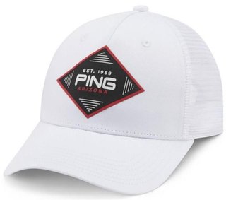 PING Diamond Trucker men's cap, white