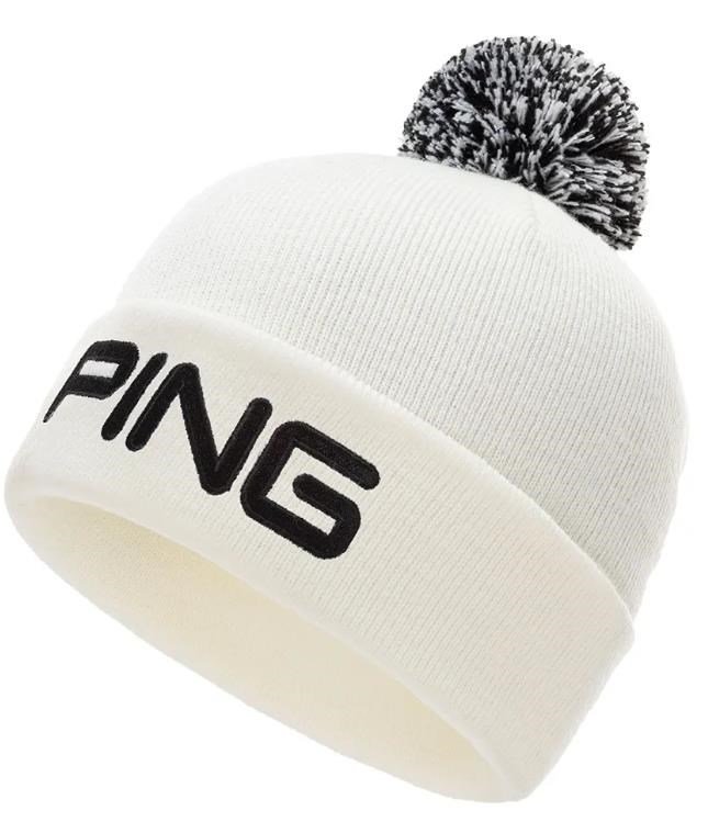 PING Classic Bobble winter hat, white