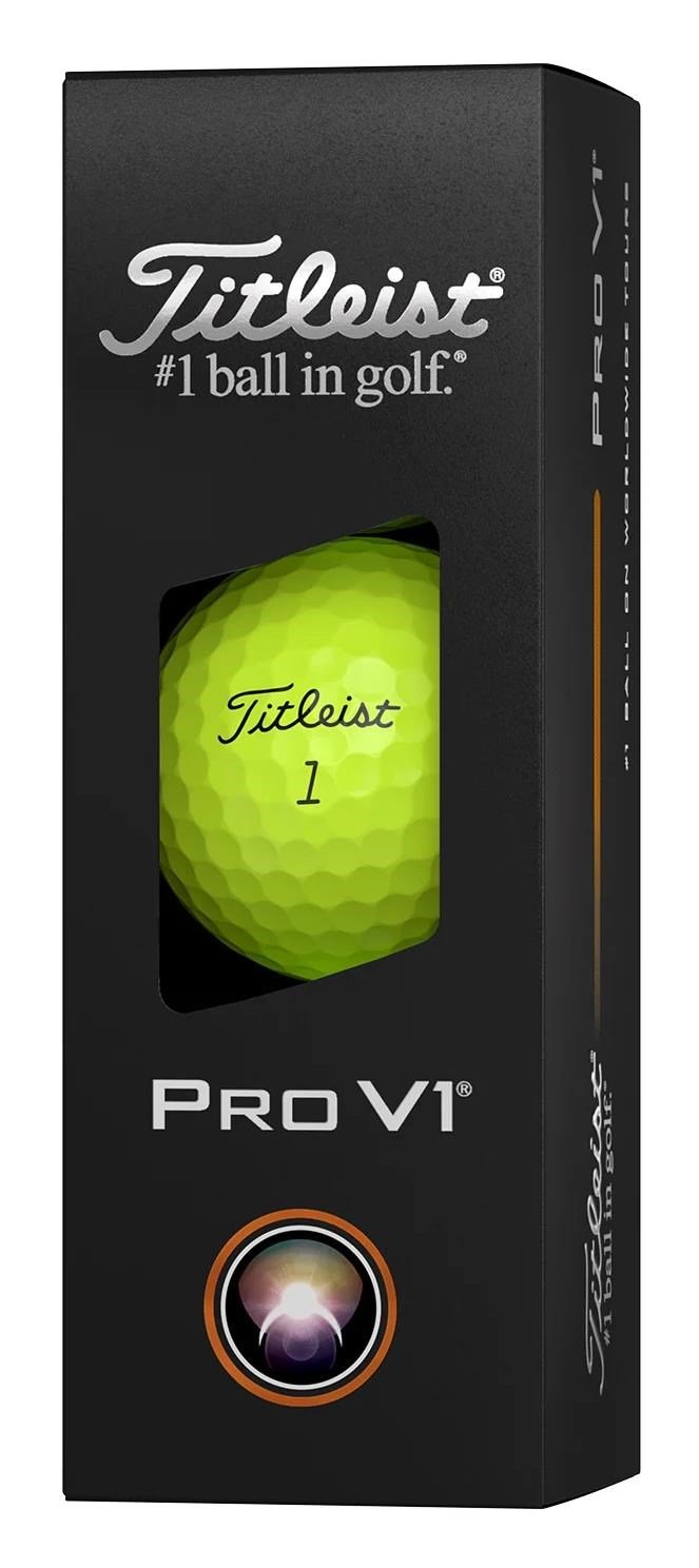 Titleist Pro V1 golf balls 2025, yellow