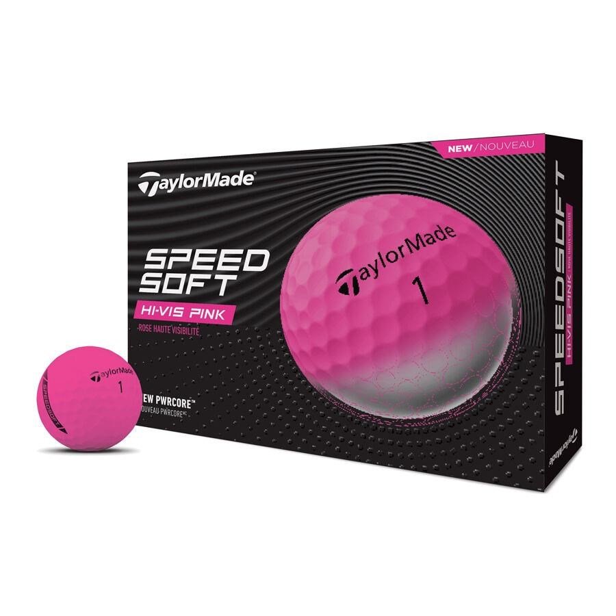 TaylorMade SpeedSoft golf balls, pink