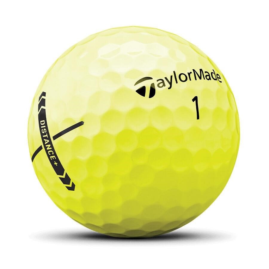 TaylorMade Distance+ golf balls, yellow