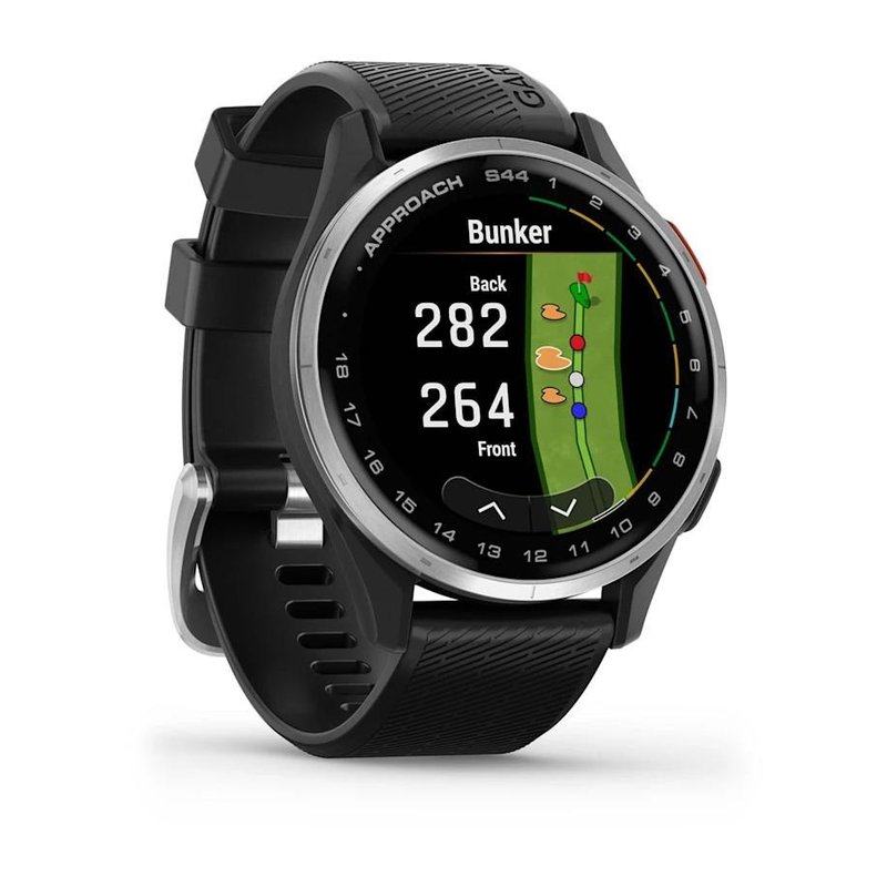 Garmin Approach S44 GPS Watch, black/silver aluminium