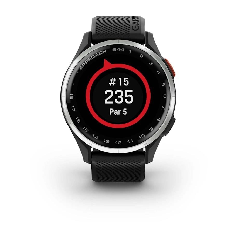 Garmin Approach S44 GPS Watch, black/silver aluminium
