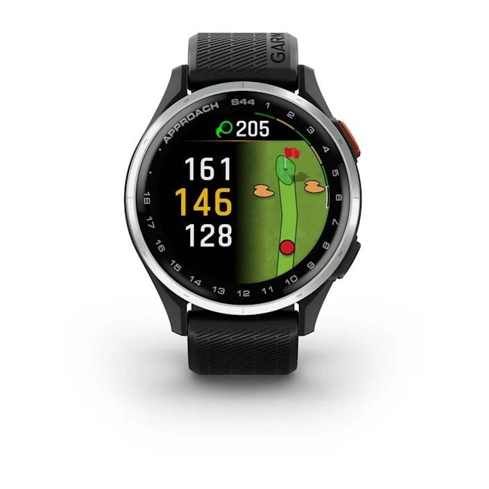 Garmin Approach S44 GPS Watch, black/silver aluminium