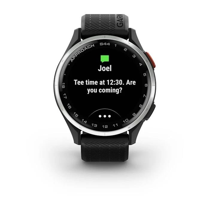 Garmin Approach S44 GPS Watch, black/silver aluminium