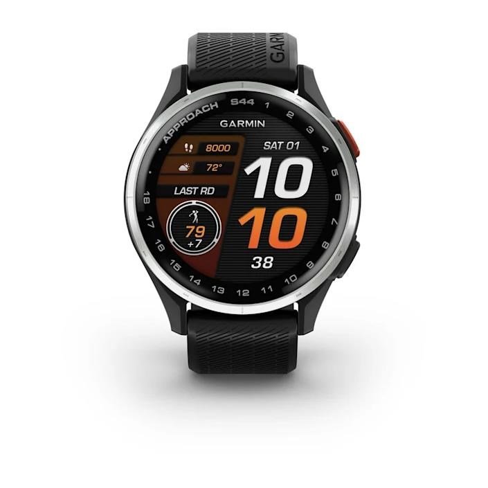Garmin Approach S44 GPS Watch, black/silver aluminium