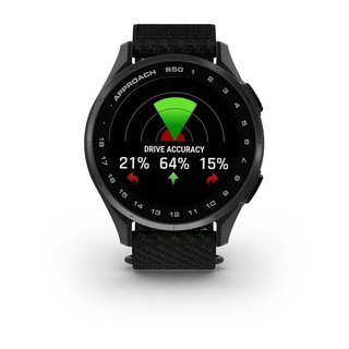 Garmin Approach S50 GPS Watch, black nylon/silver aluminium