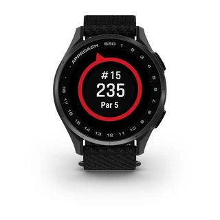 Garmin Approach S50 GPS Watch, black nylon/silver aluminium