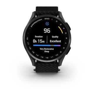 Garmin Approach S50 GPS Watch, black nylon/silver aluminium
